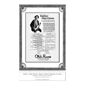 Fiddlin' John Carson - Seven Times Champion of Dixie - OKeh Records Ad.,1924