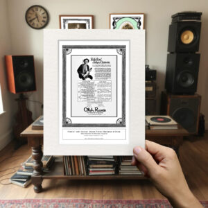 Fiddlin' John Carson - Seven Times Champion of Dixie - OKeh Records Ad.,1924 - Ready to Frame Mounted Print - 11 x 14