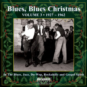 "Blues, Blues Christmas Volume 3 (1927-1962) album cover featuring vintage dancing scene in a festive setting.