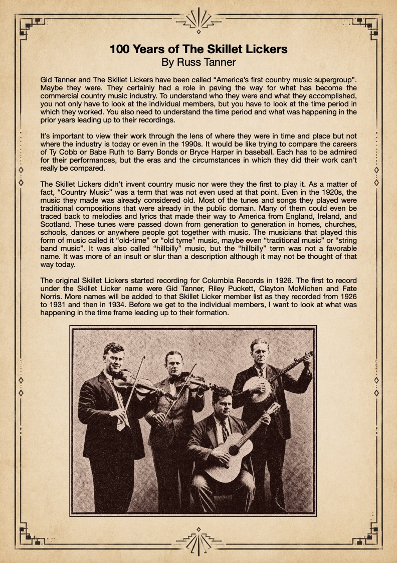 100 years of The Skillet Lickers by Russ Tanner - Preview page