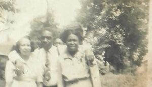 Historical photograph of Leola Manning with Odessa Cansler and George Cansler.